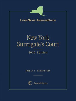 cover image of LexisNexis AnswerGuide: New York Surrogate's Court
